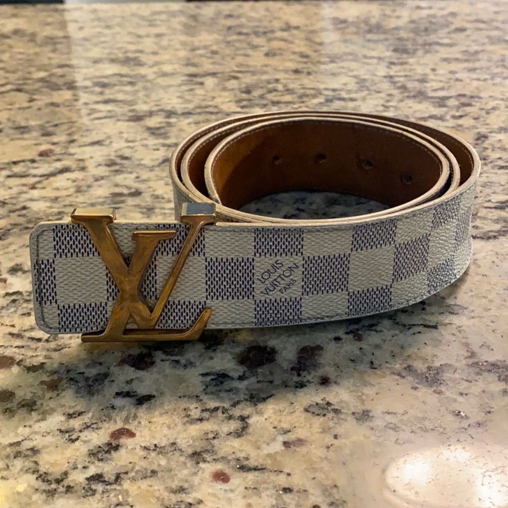 Authentic Louis Vuitton Belt White Damier
